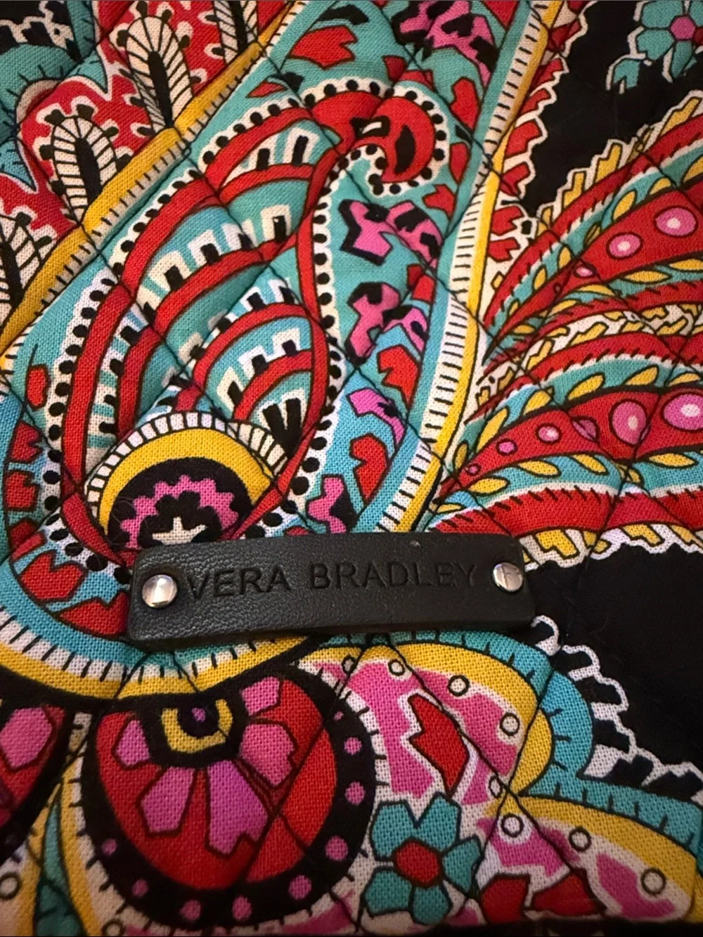 Vera Bradley Retired Black Floral Paisley Cosmetic Case